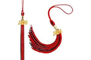 KQNBI 2024 Graduation Tassel, 2024 Tassel Graduation, 2 PCS Graduation Tassel 2024, 2024 Graduation Cap Tassel with 2024 Year Gold Charm for Graduation Hat Graduation Decoration Class of 2024, Red Black