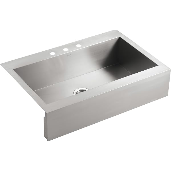 Top Mount Drop In Installation K 3944 4 Na Kohler Vault Double Bowl 18 Gauge Stainless Steel Apron Front Four Faucet Hole Kitchen Sink Kitchen Bath Fixtures Kitchen Bar Sinks Vit Edu Au