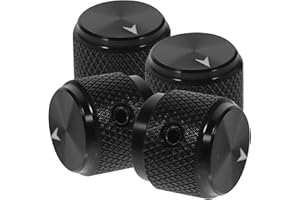 JEWEDECO 4pcs Black Aluminum Alloy 6mm Anti-Slip Volume Tone Control Knobs for Electric Guitar Bass