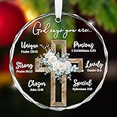 Tiny Detalles Inspirational Gifts for Women - Bible Gifts, Christian & Religious Christmas Ornaments - Glass Decorative Hanging Ornaments for Christmas Tree