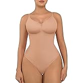 FeelinGirl Shapewear Bodysuit Tummy Control for Women Seamless Bodysuit Shapewear Thong Body Shaper