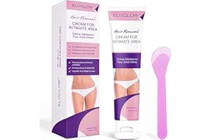 ELIAGLOW Intimate Hair Removal Cream for Women - Sensitive Skin Depilatory Cream for Private Areas, Pubic, Bikini, Body, Legs, and Underarms - Gentle Formula for All Skin Type
