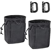 LIVANS Tactical Molle Dump Pouch, Magazine Recovery Pouch Drastring Ammo Bag Belt Utility Fanny Adjustable Military Holster Bag Outdoor for Airsoft Paintball Hunting Gear with D-Ring Grimlock