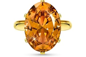 Linawe Cubic Zirconia Imitation Diamond Moissanite Rings for Women, 14K Gold/Rose Gold/Silver Adjustable Chunky Ring, Costume Rhinestone Jewelry for Wedding Engagement