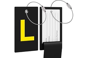 HIGHWIND Luggage Tag Initial Bag Tag - Fully Bendable Tag w/Stainless Steel Loop