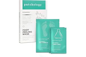 Patchology PoshPeel Pedi Cure, Foot Peeling Mask Soak Treatment for Deep Skin Exfoliation, Pedicure Booties for Baby-Soft Feet, Christmas Gifts for Women & Stocking Stuffers for Teens (1 Pair)