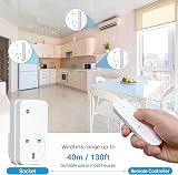 SURNICE Remote Control Plug Socket UK 13A 3000W 40m 130ft 3 Pack + Remote view 3