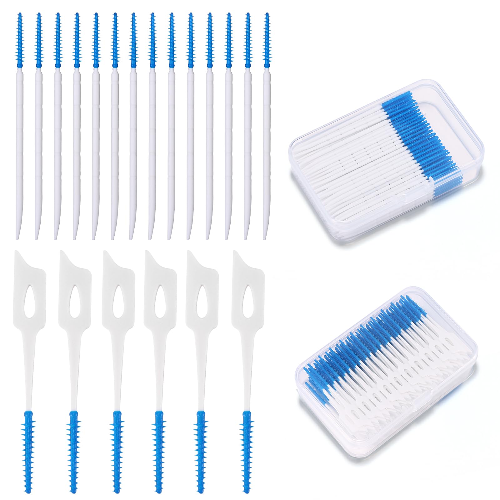 400pcs Silicone Interdental Brushes, Dual-Use Portable Silicone Tooth Floss,Dental Picks Brush Toothpick Dental Brushes Floss Picks Tooth Pick Brushes Teeth Brush Picks for Braces Oral Cleaning