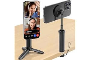 Toaksi Phone Holder Stand for Home Office Travel Vacation Essentials,Detachable Tripod & Desk Clamp,Multi-Directional 360° Rotation,Universal Handsfree Phone Mount for iPhone Magsafe & Smartphones