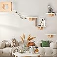 Cat Wall Shelves and Furniture Set with Condos, Perches, Bridge Ladders, Sisal Scratching Posts - Steps and Houses for Cats (A)