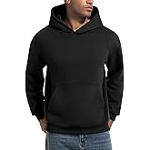 Eisctnd Men's Cotton Fleece Hoodie Pullover Long Sleeve Casual Fashion Hooded Sweatshirt with Kanga Pocket