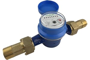 DAE AS-100m 1" Water Meter, Measuring in Liters + NPT Couplings