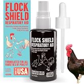 Flock Shield Respiratory Support for Chickens &amp; Poultry, 4 oz, Made in USA | Botanical poultry care with spray and dropper tops for chickens, ducks, roosters and other birds. Easy everyday flock care