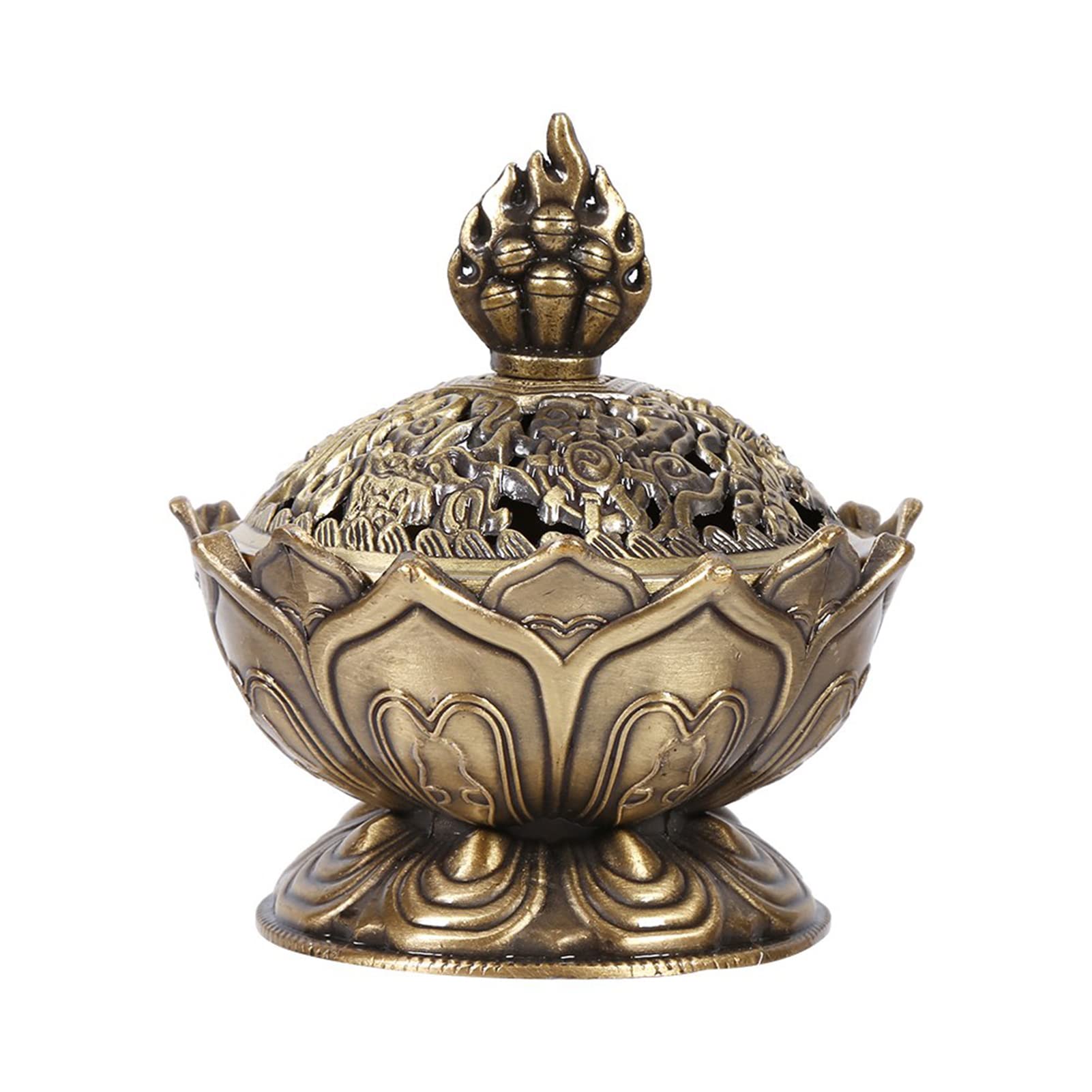 Photo 1 of **top missing***Watris Veiyi Classic Lotus Incense Burner, Vintage Charcoal Incense Burner, Lotus Incense Holder for Stick and Cone Incense 2.71 X 2.76inch / 6.9 x 7cm