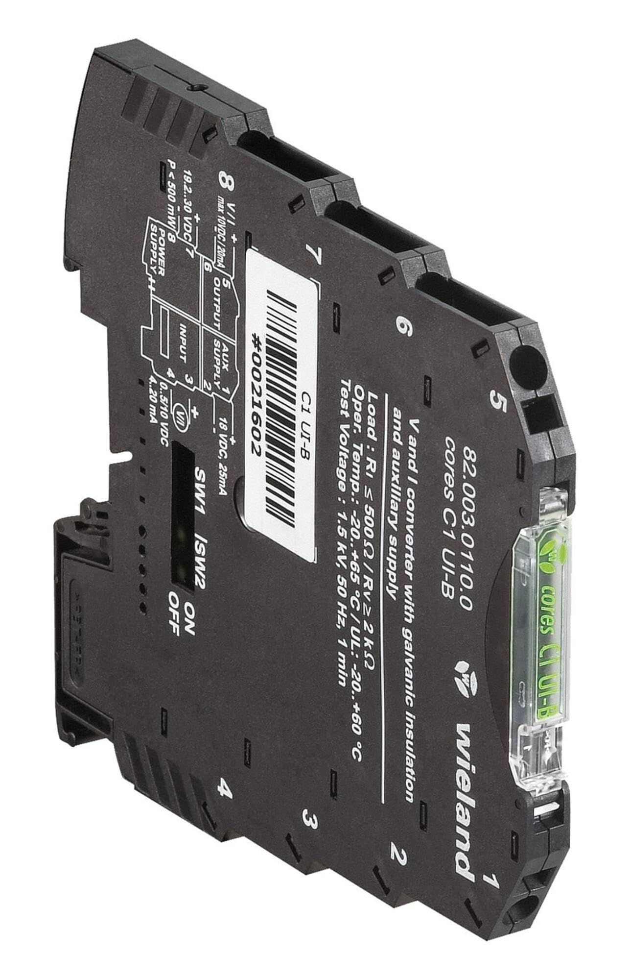 WIELAND 82.003.0110.0 Cores C1 ui-b Input Tension/Intensity, Output Voltage/Intensity