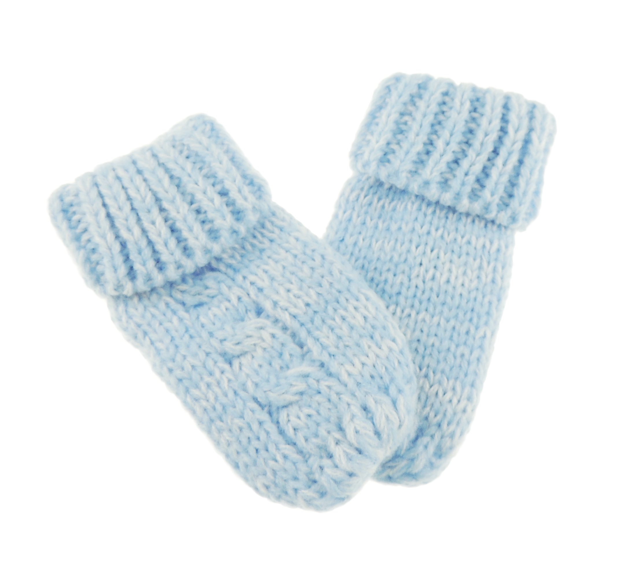 Baby Girls Boys Kids Toddler Children Babies Block Colour Fine Knit Fleece Thermal Thick Warm Winter Christmas Birthday Gift String Cold Weather Gloves Mitts Mittens Blue