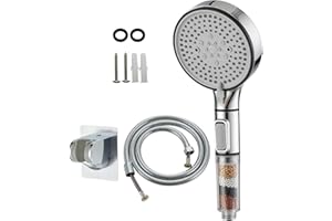 UYOFO RV Shower Head with Hose, High Pressure 5 Setting Shower Head with Filter and On/Off, Water Saving Shower Head for RV/Camper, Travel Trailer, Motorhome,Shower head Replacement