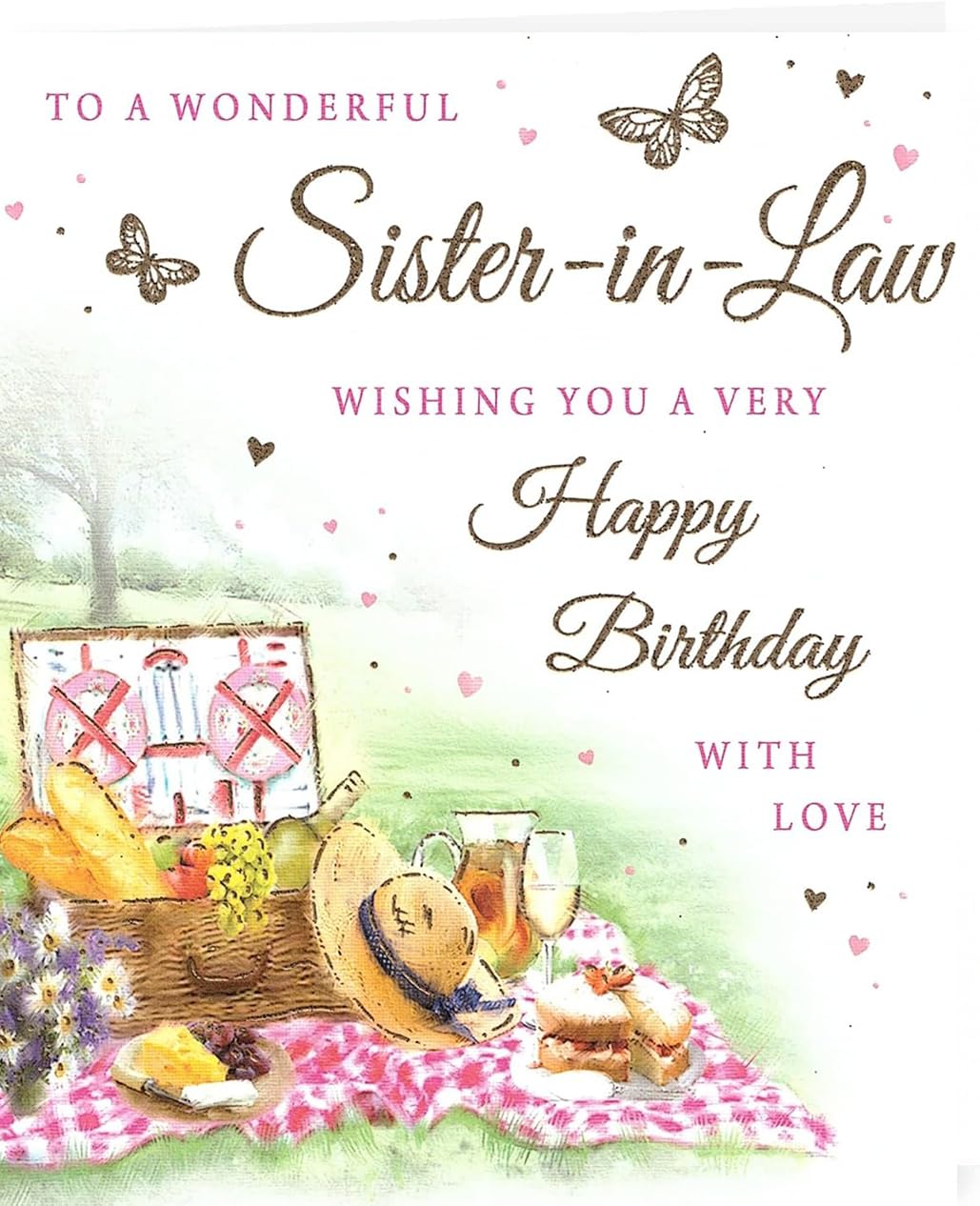 To A Wonderful Sister in law Birthday Card - Size 6" X 8"