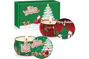 AOTTOM Christmas Candles - Scented Candle Gift Set for Women, 2 Packs 2.5 oz Candles for Home Scented, Stress Relief Aromatherapy Candles for Women, Ideal Christmas Gifts for Friends Mom Coworker Teacher
