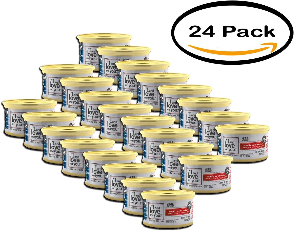 PACK OF 24 - "I and love and you", All Natural Canned Cat Food, Wholly Cow! Pâté, 3 oz (24 pack)