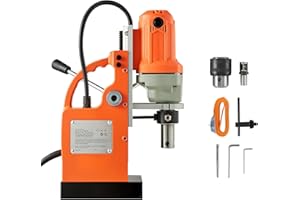 Uargd Magnetic Drill Press, 1200 W, 1.5 in Drilling Capacity, 2248 lbf Magnetic Force, 900 RPM Speed, Weldon Shank Compatible