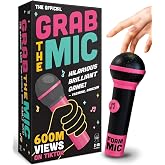 Grab The Mic - Award Winning Karaoke Party Game for Bad Singers w Foam Mic | 120 Word Cards (250 Words), 2-12 Players for Ages 8+. Perfect For Family Game Night, Birthdays &amp; Sing-Off Parties.
