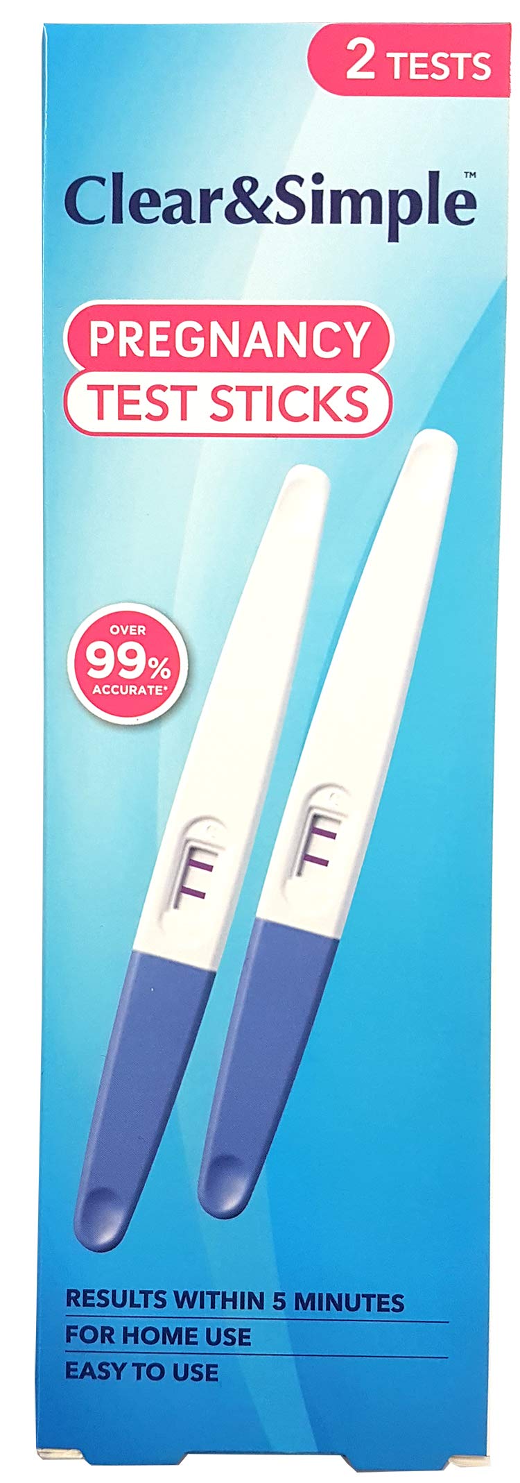 Clear & Simple Pregnancy Test Midstream Stick 20mIU Twin Pack (Pack of 10)