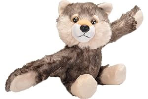 Wild Republic Huggers Wolf Plush Toy, Slap Bracelet, Stuffed Animal, Kids Toys (19556), 5"