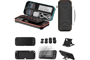 Hosanwell Switch2 13 in 1 Accessories Set for 2025 Nintendo Switch2 Model,Switch2 Hard Carrying Case with Switch2 Protective Case,8 Thumb Grip,2 Screen Protector,1 Stand