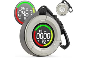 GasDoc DS-100PRO Portable CO & CO2 Detector for Travel, 4-in-1 Magnetic Carbon Monoxide and Carbon Dioxide Detector, Audible & Visual Alarm, 3-Day Standby, CO & CO2 Monitor for Home, Tent, RV