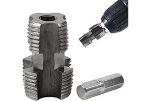 AQEPTOW Electric Drill Compatible PVC Pipe Threader Kit with Various Die Sizes,PVC Thread Maker Tool for Electric Drill,PVC Pipe Threader Set 1/2", 3/4" for Plastic Pipe Threading (Internal)