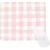 Ksriylm Cute Pink Mouse Pad,Retro Checkered Pattern Mousepad,Square Aesthetic Plaid Waterproof Grid Mouse Mat Design, Non-Slip Rubber Base Computer Funny Boho Mouse Pads, Desk Accessories,Light Pink