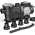 Vidapool 1.5 HP Pool Pump with timer,7350GPH,220V,2 Adapters,Powerful In/Above Ground Self Primming Swimming Pool Pumps with Filter Basket