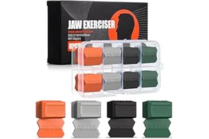OFKP 8 Pcs Jaw Exerciser, Silicone Jawline Shaper, with 4 Levels of Strength, Powerful Jaw Trainer for Men and Women