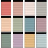 12 PCS 4" x 6" Small Legal Pads College Ruled Lined Mini Pad 80 GSM Vintage Colored Notepad 30 Sheets Memo & Scratch Notepads for Writing Home Office School Work Business To Do List Grocery Lists