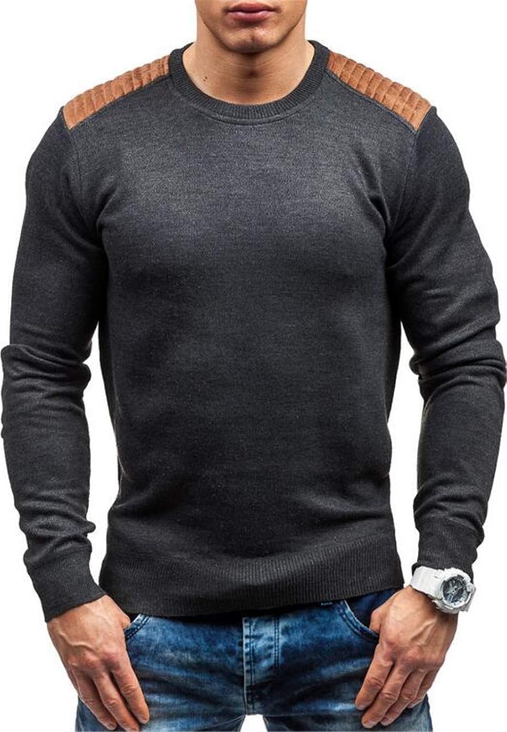 Sweaters KLJR Men Crew Neck Winter Knit 