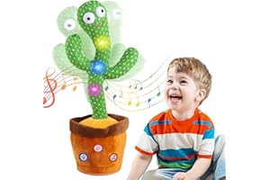 ETOVO Baby Toys Dancing Talking Cactus for Boys Girls,Dancing Singing Talking Recording Mimic Repeating What You Say Cactus Toy with 120 English Songs Electronic Light Up Plush Cactus Give for Kids Gifts