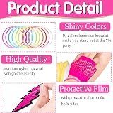 Carreuty 19Pcs 80s Accessories Set Pink Retro Fancy Dress for Women with view 3