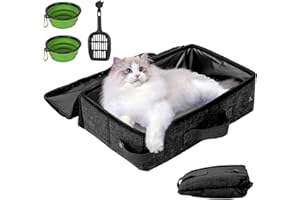 JOLL JOLL Portable Cat Litter Box with Lid, 16 * 12 * 6 inches Foldable Travel Litter Box for Cats, Lightweight & Easy to take, Cat Essentials for Outdoor Traveling