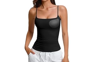 Avidlove Womens Padded Cami Tank Tops Double Lined Spaghetti Strap Built in Bra Shirts Slim Fitted Basic Camisole Top