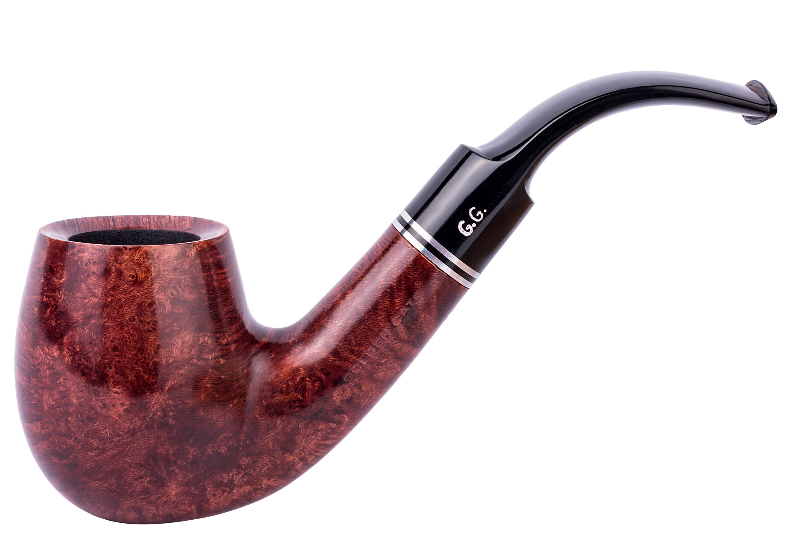 Wooden Tobacco Pipe - Holmes Series, Handcrafted from Briar Root, Fits 9mm Filter (Mahogany)
