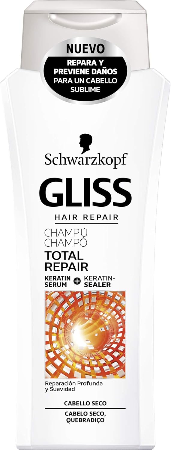 Gliss - Total Repair Schwarzkopf Shampoo for Dry Hair - 3 units of 250ml - Schwarzkopf, 250 ml (Pack of 3)