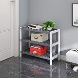 Vencier Bamboo Shoe Rack Natural 3 Tier Easy Assembly Large Capacity view 2