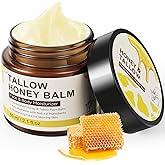 Beef Tallow for Skin – 100% Organic Grass Fed Natural Tallow & Honey Face Balm, Whipped Beef Tallow for Sensitive Skin and Face + Body Care, Moisturizing Natural Formula