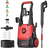 Electric Pressure Washer, 2.5 GPM Power Washer with Foam Cannon, Electric High Pressure Washer with 4 Quick Connect Nozzles for Cars, Driveways, Fences, Patios, Home Cleaning