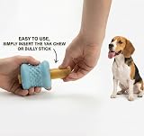Fuzzl Grip n' Chew Yak Chew Holder Toy Blue Durable Natural Rubber view 4