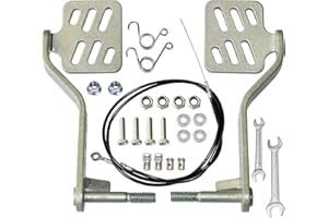 JNDO Go Kart Brake Throttle Pedals with 71" Cable and Return Springs Striped/Silver Compatible with Predator 212cc 196cc 6.5hp Go Kart Drift Trike