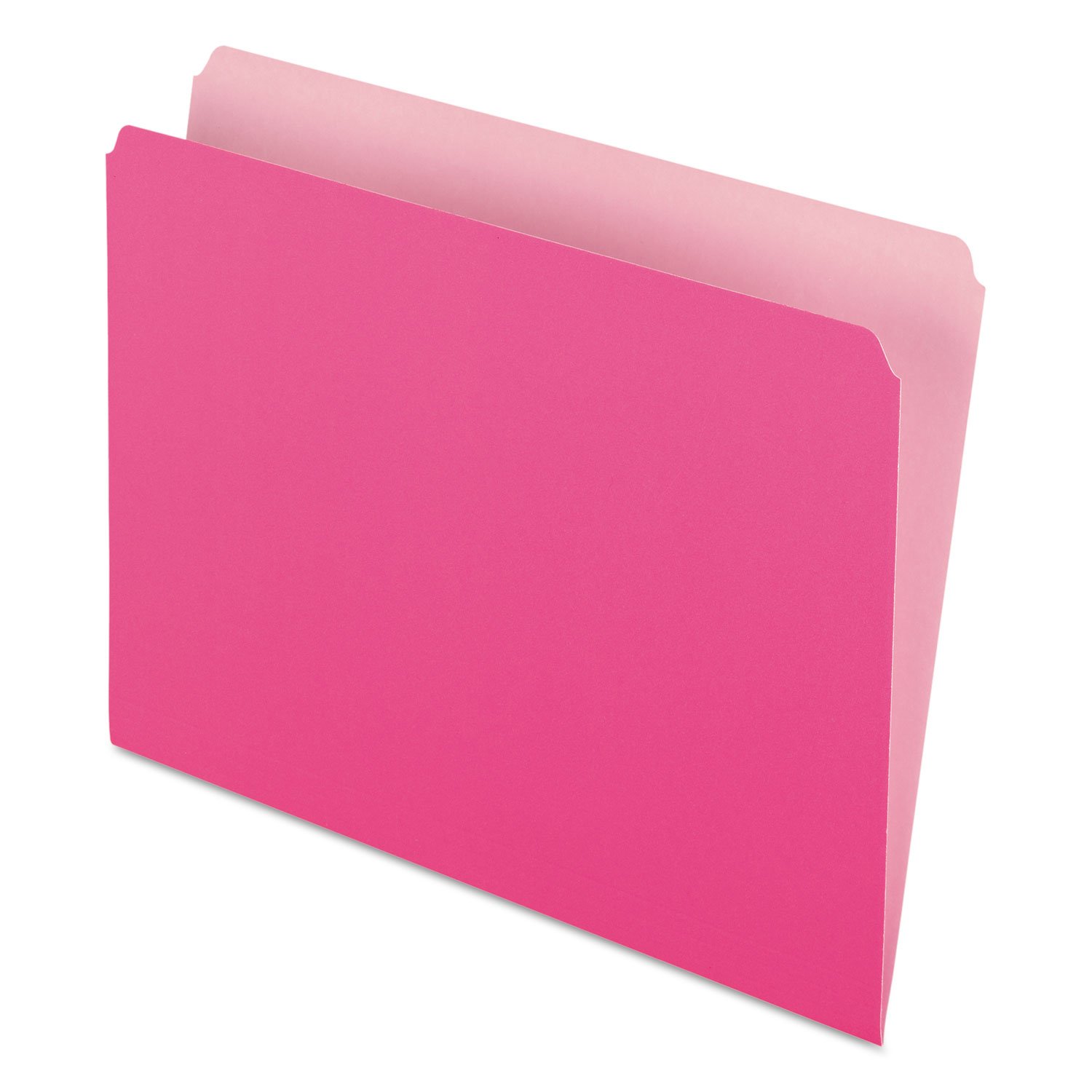 Pendaflex 152PIN Colored File Folders, Straight Cut, Top Tab, Letter, Pink/Light Pink, Box of 100