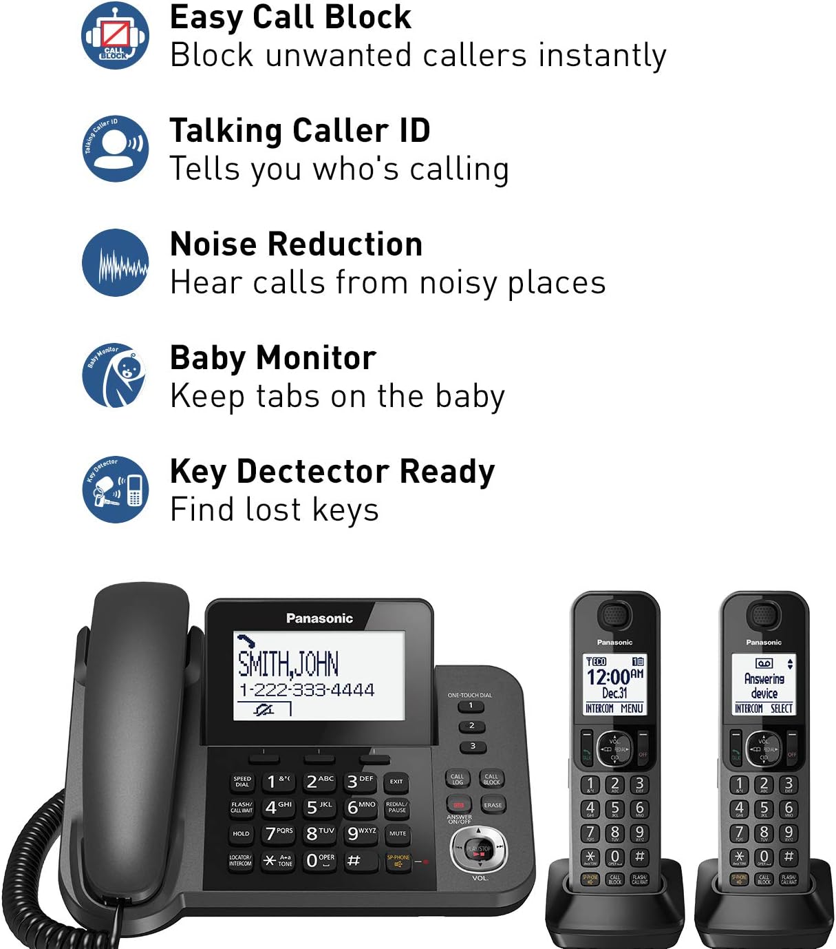 Panasonic KX-TGF352M Corded/Cordless 2 Handset Landline Telephone : Electronics