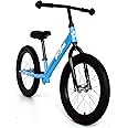 bicystar 16 Inch Balance Bike, Toddler Bicycle Ages 5-8, Air Tires, Footrests, No Pedals Push Bike, Toddler Outdoor Toy Bike for Kids, Boys Girls